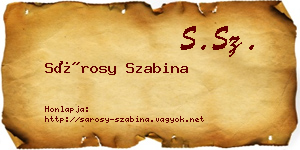 Sárosy Szabina névjegykártya