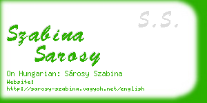 szabina sarosy business card