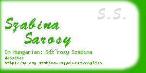 szabina sarosy business card